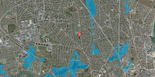 Oversvømmelsesrisiko fra vandløb på Munkegårdsvej 21, 2870 Dyssegård