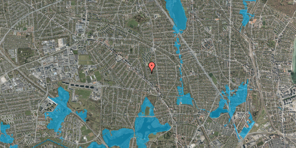 Oversvømmelsesrisiko fra vandløb på Munkegårdsvej 28, 2870 Dyssegård
