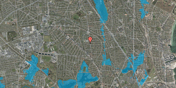 Oversvømmelsesrisiko fra vandløb på Ravnekærsvej 10, 2870 Dyssegård