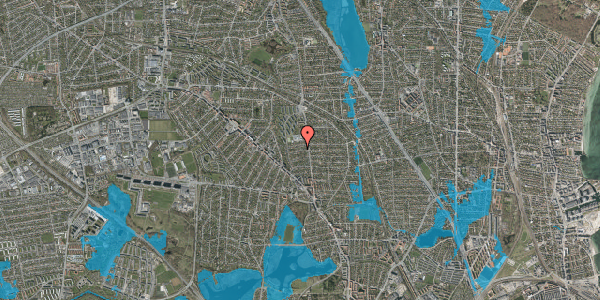 Oversvømmelsesrisiko fra vandløb på Ravnekærsvej 12, 2870 Dyssegård