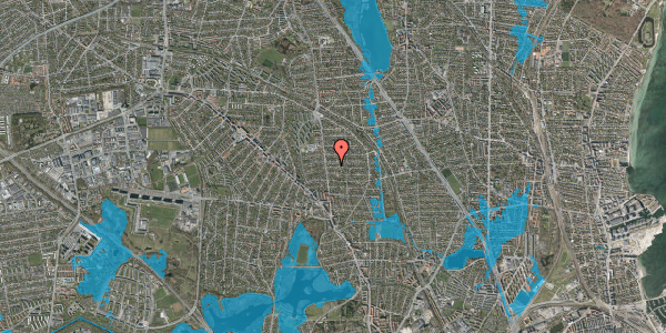 Oversvømmelsesrisiko fra vandløb på Røntoftevej 7, 2870 Dyssegård
