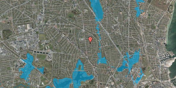 Oversvømmelsesrisiko fra vandløb på Røntoftevej 9, 2870 Dyssegård