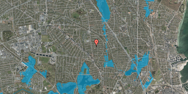 Oversvømmelsesrisiko fra vandløb på Røntoftevej 10, 1. , 2870 Dyssegård