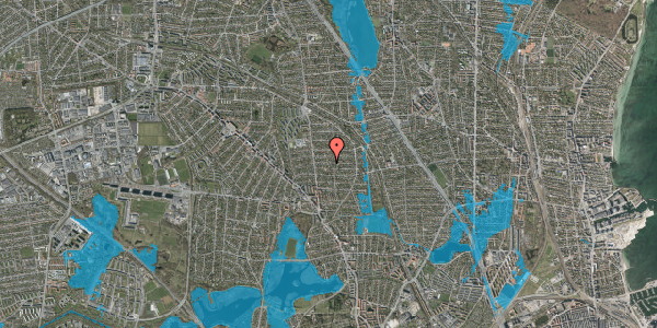 Oversvømmelsesrisiko fra vandløb på Røntoftevej 16, st. , 2870 Dyssegård