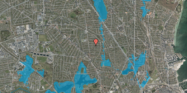 Oversvømmelsesrisiko fra vandløb på Røntoftevej 18, 2870 Dyssegård
