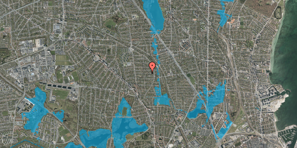 Oversvømmelsesrisiko fra vandløb på Røntoftevej 34, 2870 Dyssegård