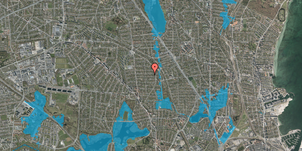 Oversvømmelsesrisiko fra vandløb på Røntoftevej 41, 2870 Dyssegård