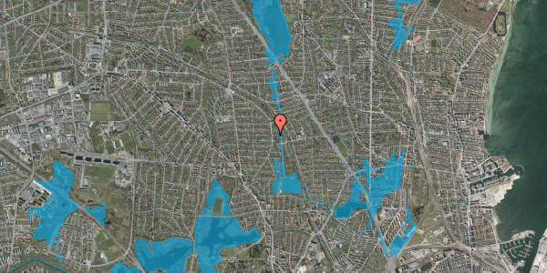 Oversvømmelsesrisiko fra vandløb på Røntoftevej 48A, 2870 Dyssegård