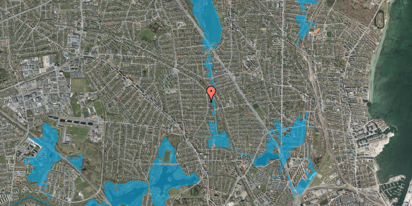 Oversvømmelsesrisiko fra vandløb på Røntoftevej 51, 2870 Dyssegård