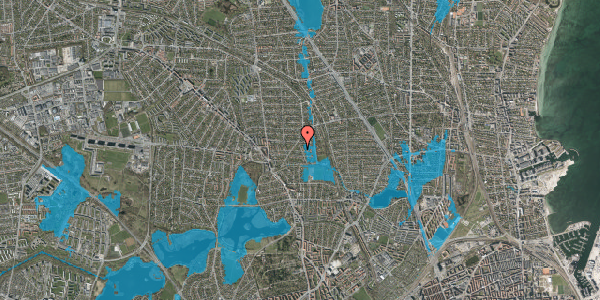 Oversvømmelsesrisiko fra vandløb på Slettevej 18, 2870 Dyssegård
