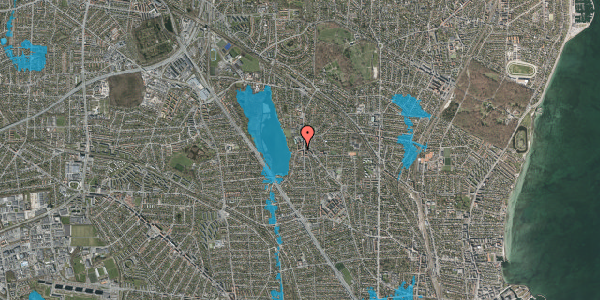 Oversvømmelsesrisiko fra vandløb på Søgårdsvej 4A, 4. tv, 2820 Gentofte