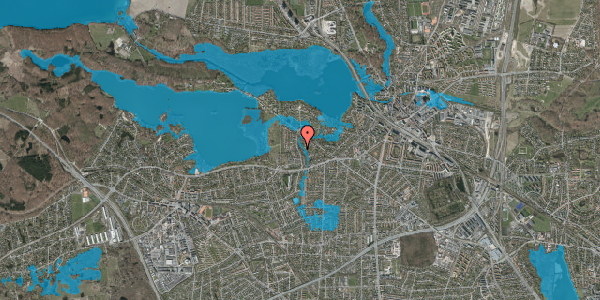 Oversvømmelsesrisiko fra vandløb på Amundsensvej 44, 2800 Kongens Lyngby