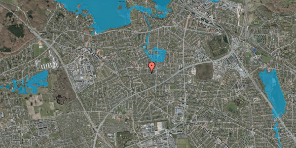 Oversvømmelsesrisiko fra vandløb på Christoffers Alle 121, 2800 Kongens Lyngby