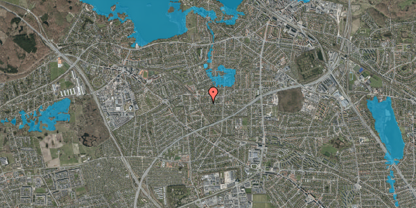 Oversvømmelsesrisiko fra vandløb på Christoffers Alle 125, 2800 Kongens Lyngby