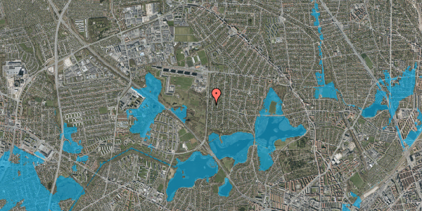 Oversvømmelsesrisiko fra vandløb på Højvangen 34, 2860 Søborg