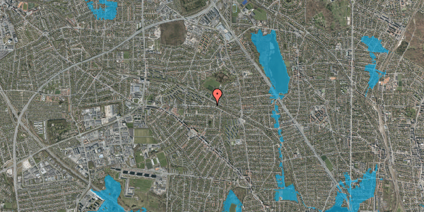 Oversvømmelsesrisiko fra vandløb på Kildebakkegårds Alle 58, 2860 Søborg