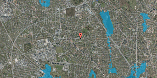 Oversvømmelsesrisiko fra vandløb på Kildebakkegårds Alle 97B, 2860 Søborg