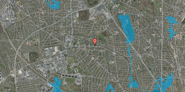 Oversvømmelsesrisiko fra vandløb på Kildebakkegårds Alle 104B, 1. mf, 2860 Søborg