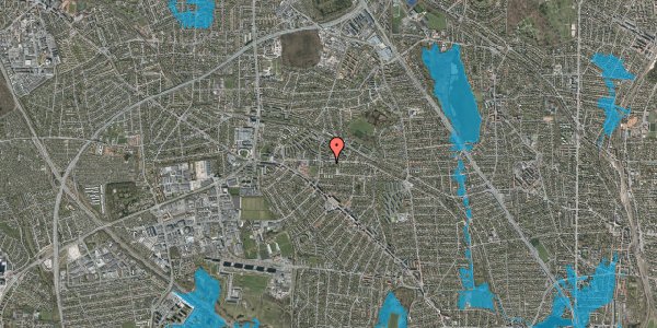 Oversvømmelsesrisiko fra vandløb på Kildebakkegårds Alle 107, 2860 Søborg