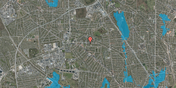 Oversvømmelsesrisiko fra vandløb på Kildebakkegårds Alle 111B, 2860 Søborg