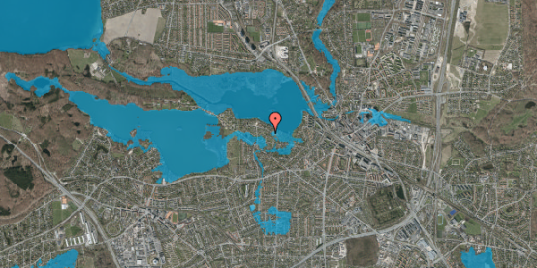 Oversvømmelsesrisiko fra vandløb på Kongshvilebakken 1B, 2800 Kongens Lyngby