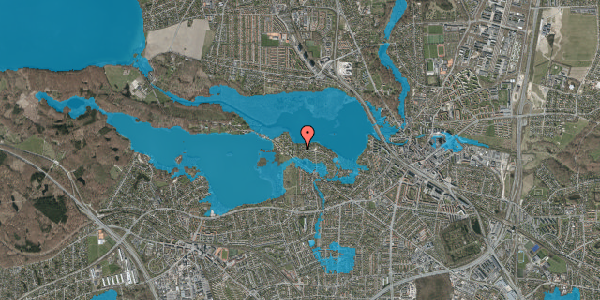 Oversvømmelsesrisiko fra vandløb på Kongshvilebakken 74, 2800 Kongens Lyngby