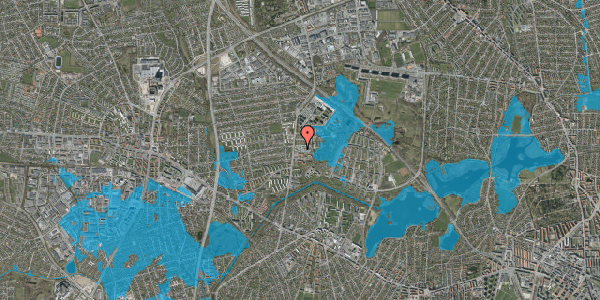 Oversvømmelsesrisiko fra vandløb på Mørkhøjvej 336, st. a1, 2860 Søborg