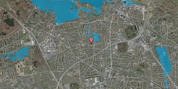 Oversvømmelsesrisiko fra vandløb på Niels Lyhnes Alle 2, 2800 Kongens Lyngby