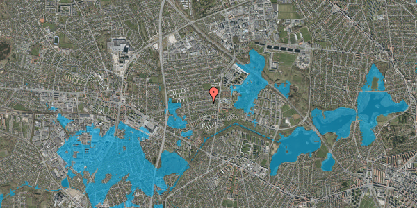 Oversvømmelsesrisiko fra vandløb på Onsbjerg Alle 14, 2860 Søborg