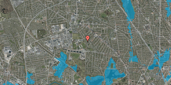 Oversvømmelsesrisiko fra vandløb på Søborg Parkalle 206, st. mf, 2860 Søborg