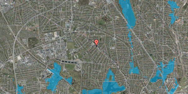 Oversvømmelsesrisiko fra vandløb på Aakjærs Alle 8, 2860 Søborg