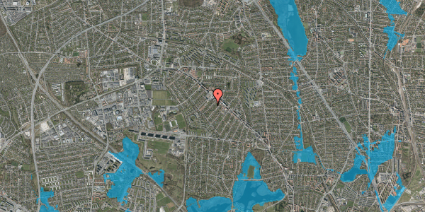 Oversvømmelsesrisiko fra vandløb på Aakjærs Alle 13, 2860 Søborg