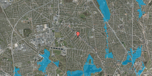 Oversvømmelsesrisiko fra vandløb på Aakjærs Alle 15A, 2860 Søborg
