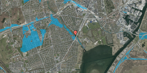Oversvømmelsesrisiko fra vandløb på Asminderødvej 6A, 2650 Hvidovre