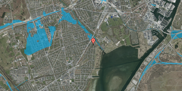 Oversvømmelsesrisiko fra vandløb på Beringgårdsvej 11A, 2650 Hvidovre