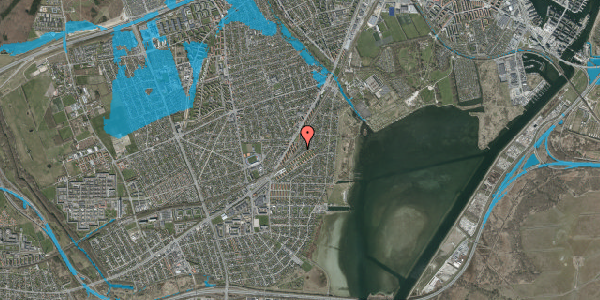 Oversvømmelsesrisiko fra vandløb på Beringgårdsvej 87B, 2650 Hvidovre