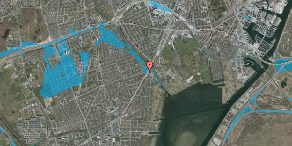 Oversvømmelsesrisiko fra vandløb på Brostykkevej 1, 2650 Hvidovre