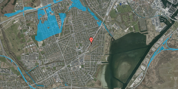 Oversvømmelsesrisiko fra vandløb på Dansborg Alle 1A, 2650 Hvidovre