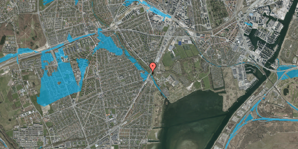 Oversvømmelsesrisiko fra vandløb på Gammel Køge Landevej 220A, 2. tv, 2650 Hvidovre