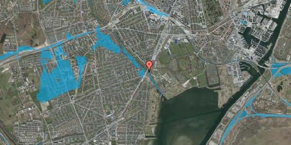 Oversvømmelsesrisiko fra vandløb på Gammel Køge Landevej 220B, 1. tv, 2650 Hvidovre
