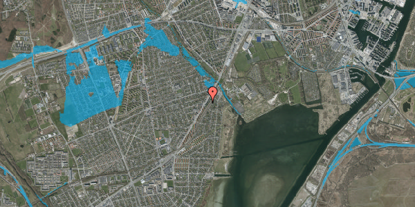Oversvømmelsesrisiko fra vandløb på Gammel Køge Landevej 243B, st. 1, 2650 Hvidovre