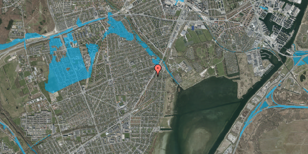 Oversvømmelsesrisiko fra vandløb på Gammel Køge Landevej 245B, 2. 2, 2650 Hvidovre