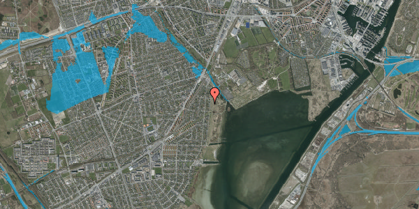 Oversvømmelsesrisiko fra vandløb på Nordre Kystagervej 32, 2650 Hvidovre