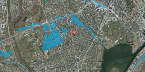 Oversvømmelsesrisiko fra vandløb på Risbjerggårds Alle 4A, 2650 Hvidovre
