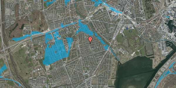 Oversvømmelsesrisiko fra vandløb på Risbjerggårds Alle 39, 2650 Hvidovre