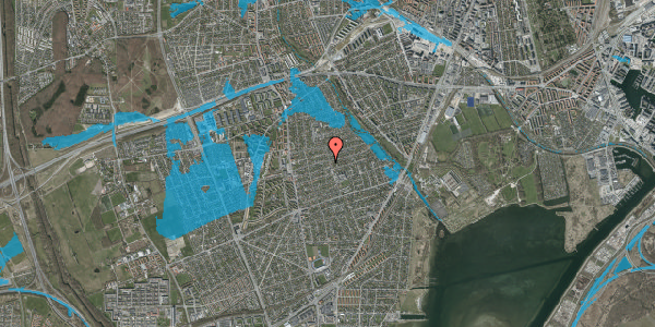 Oversvømmelsesrisiko fra vandløb på Risbjergvej 23, 2650 Hvidovre