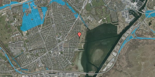 Oversvømmelsesrisiko fra vandløb på Strandbovej 90, 2650 Hvidovre