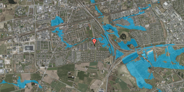 Oversvømmelsesrisiko fra vandløb på Grønhøjgårdsvej 95, 2630 Taastrup