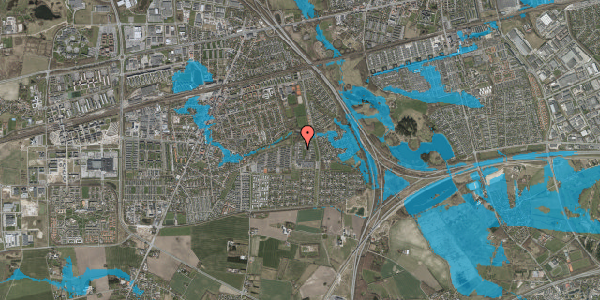 Oversvømmelsesrisiko fra vandløb på Grønhøjgårdsvej 155, 2630 Taastrup