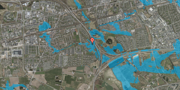 Oversvømmelsesrisiko fra vandløb på Rødhøjgårdsvej 73, 2630 Taastrup